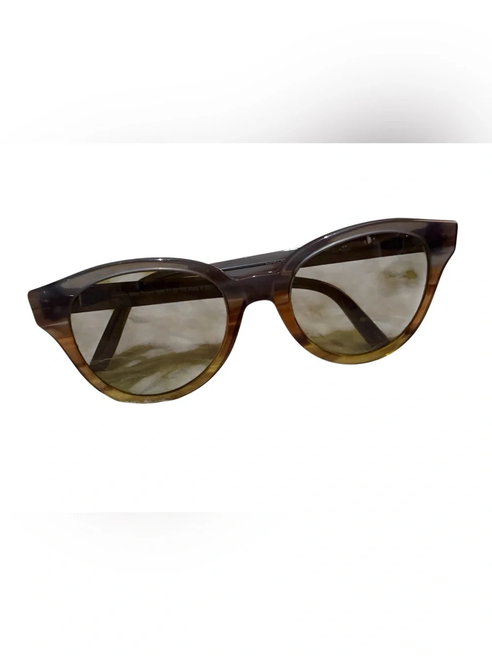 Kirkland Brown Gradient Round Sunglasses Gray Brown Fade 51/20 Made in Italy
